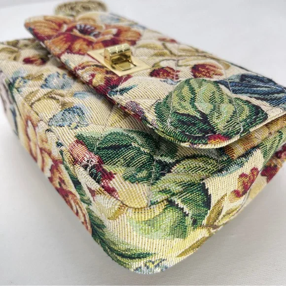 Persaman New York Tapestry Floral Shoulder Bag w/ Chain Strap - Picture 12 of 15